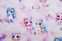 Baumwolljersey Digital Elaine Einhörner