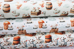 Baumwolljersey Digital Farm Animals