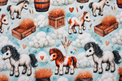 Baumwolljersey Digital Farm Animals