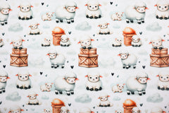 Baumwolljersey Digital Farm Animals