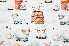 Baumwolljersey Digital Farm Animals