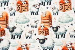 Baumwolljersey Digital Farm Animals