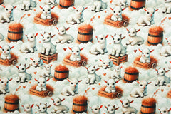 Baumwolljersey Digital Farm Animals