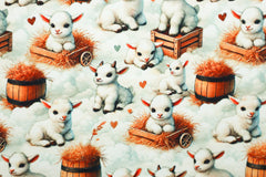 Baumwolljersey Digital Farm Animals