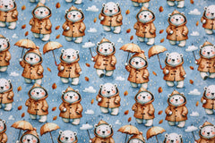 Baumwolljersey Digital Plitsch Platsch Kleiner Bär