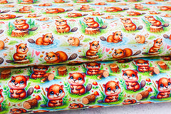 Baumwolljersey Digital Kleine Biber