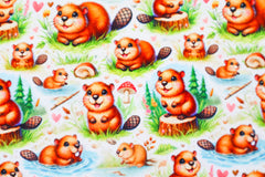 Baumwolljersey Digital Kleine Biber