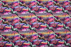 Baumwolljersey Digital Rainbow Horse