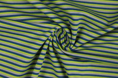 Baumwolljersey Parade Streifen - kiwi/dunkelblau/grau