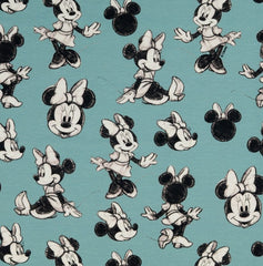 Reststück: 1,20 Lizenz Baumwolljersey Digital Minnie Mouse Smaragd