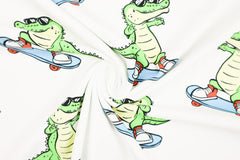 Baumwolljersey Cool Skater Kroko