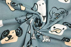 Reststück: 1,35m - Baumwolljersey Dogs