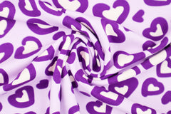 Baumwolljersey Purple Hearts