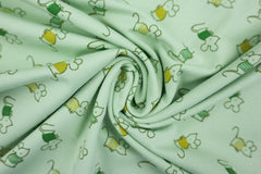 Reststück: 1,00m Baumwolljersey mint kleine Mäuse