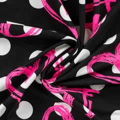 French Terry White Dots & Neon Hearts