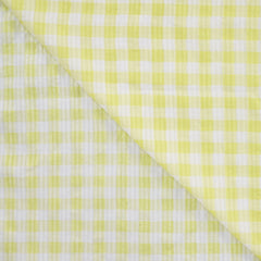 Seersucker Yellow Check by Qjutie