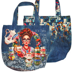 Canvas Taschenpanel Wendetasche - Tea Time