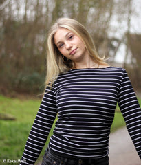 Baumwolljersey Isa Streifen - 299 schwarz