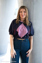 Panel French Terry Geoluxe Argyle by ki-ba-doo - 596 nachtblau