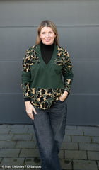 French Terry Geoluxe Leo Blockstreifen by ki-ba-doo - 748 petrol