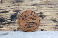 Kunstleder Label/Aufnäher Schiff Ahoi