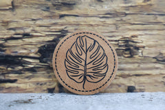 Kunstleder Label/Aufnäher Monstera