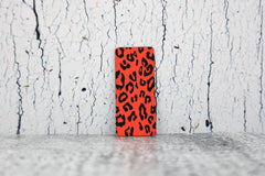 Kunstleder Label/Aufnäher Leo - neonorange