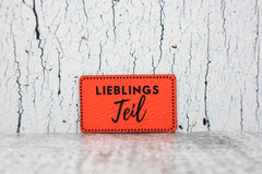 Kunstleder Label/Aufnäher Lieblingsteil - neonorange