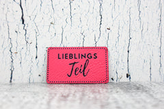 Kunstleder Label/Aufnäher Lieblingsteil - neonpink
