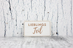 Kunstleder Label/Aufnäher Lieblingsteil - weiß