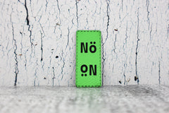 Kunstleder Label/Aufnäher NÖ - neongrün