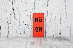 Kunstleder Label/Aufnäher NÖ - neonorange