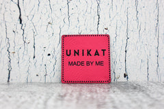 Kunstleder Label/Aufnäher Unikat - neonpink