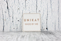 Kunstleder Label/Aufnäher Unikat - weiß