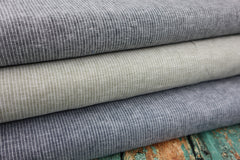 Leinen Baumwollstoff Chambré Melange Mini Streifen