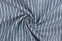 Leinen Baumwollstoff Chambré Melange Streifen