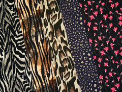 Baumwolljersey Leska Flower - 299 schwarz