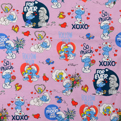 Lizenz Baumwolljersey Digital Die Schlümpfe - flieder