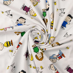 Lizenz Baumwolljersey Digital Peanuts - weiß