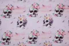 Double Gauze Musselin Flower Skulls by KATINOH