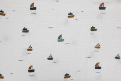 Double Gauze Musselin Kleine Segelboote
