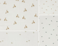 Double Gauze Musselin Tiermotive