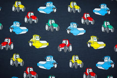 Baumwolljersey Niklas Fahrzeuge - dunkelblau