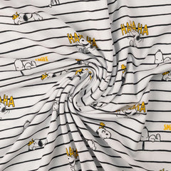 Lizenz Baumwolljersey Digital Peanuts - weiß