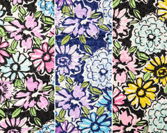 Polyester Stretch Satin Blütenmeer