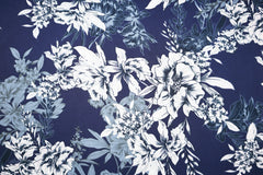 Polyester Viskosejersey Blue Flower SH