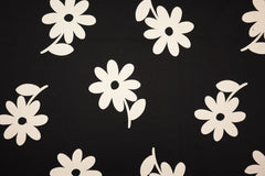 Reststück: 1,00m - French Terry Big Flower - black