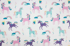 Reststück: 1,00m - Sweatshirt Stoff unicorn wollweiß