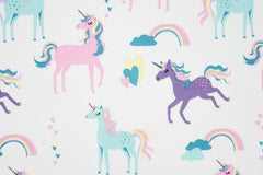 Reststück: 1,00m - Sweatshirt Stoff unicorn wollweiß