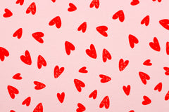 Reststück: 1,00m - Sweatshirt Stoff sweet hards rosa rot